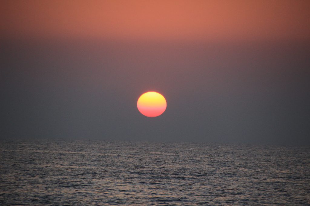 Sunrise after the first night sail